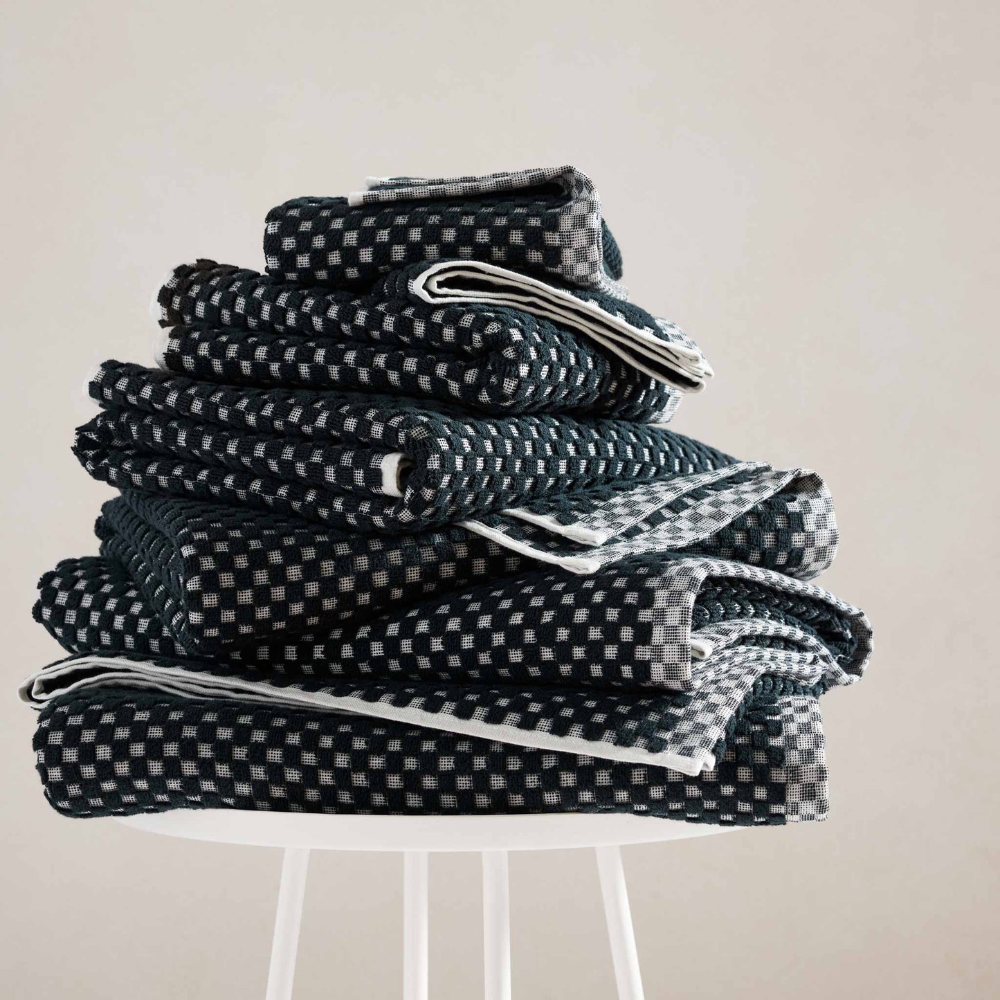 Checkered Jacquard Hand Towels - Last Call
