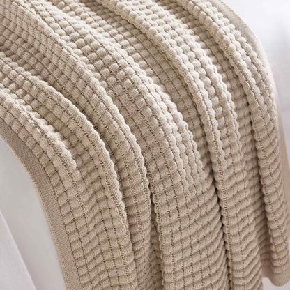 Grid Knit Cotton Throw Blanket - Last Call
