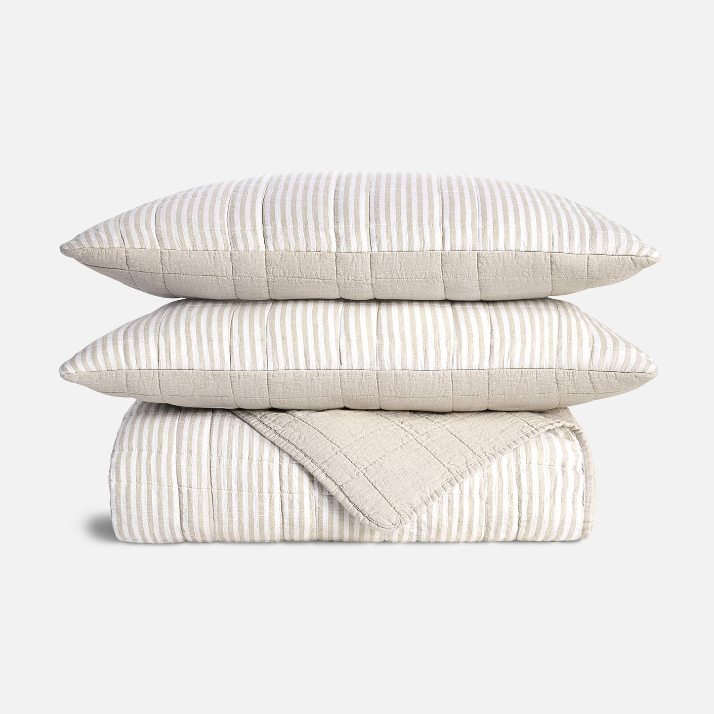 Washed European Linen Quilt Set