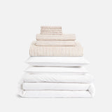 Oxford Stripe in Oat Chambray
