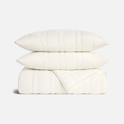 Washed European Linen Quilt Set
