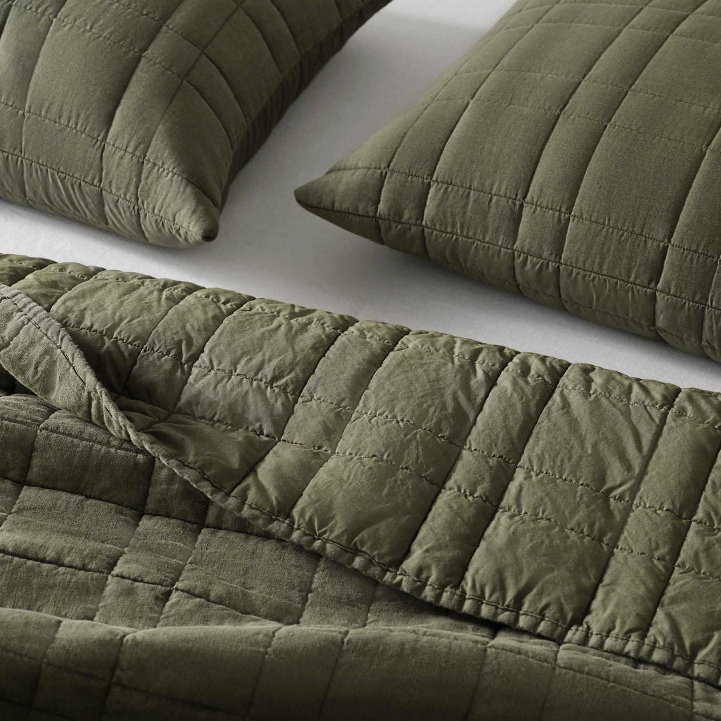 Washed European Linen Quilted Sham Set