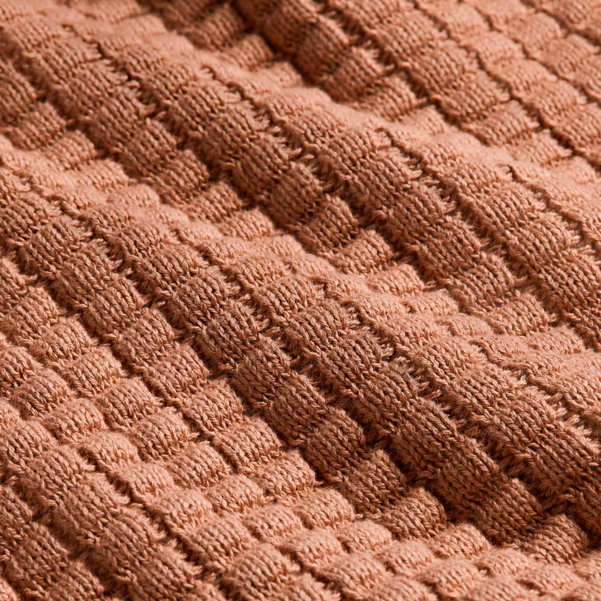 Grid Knit Cotton Throw Blanket - Last Call