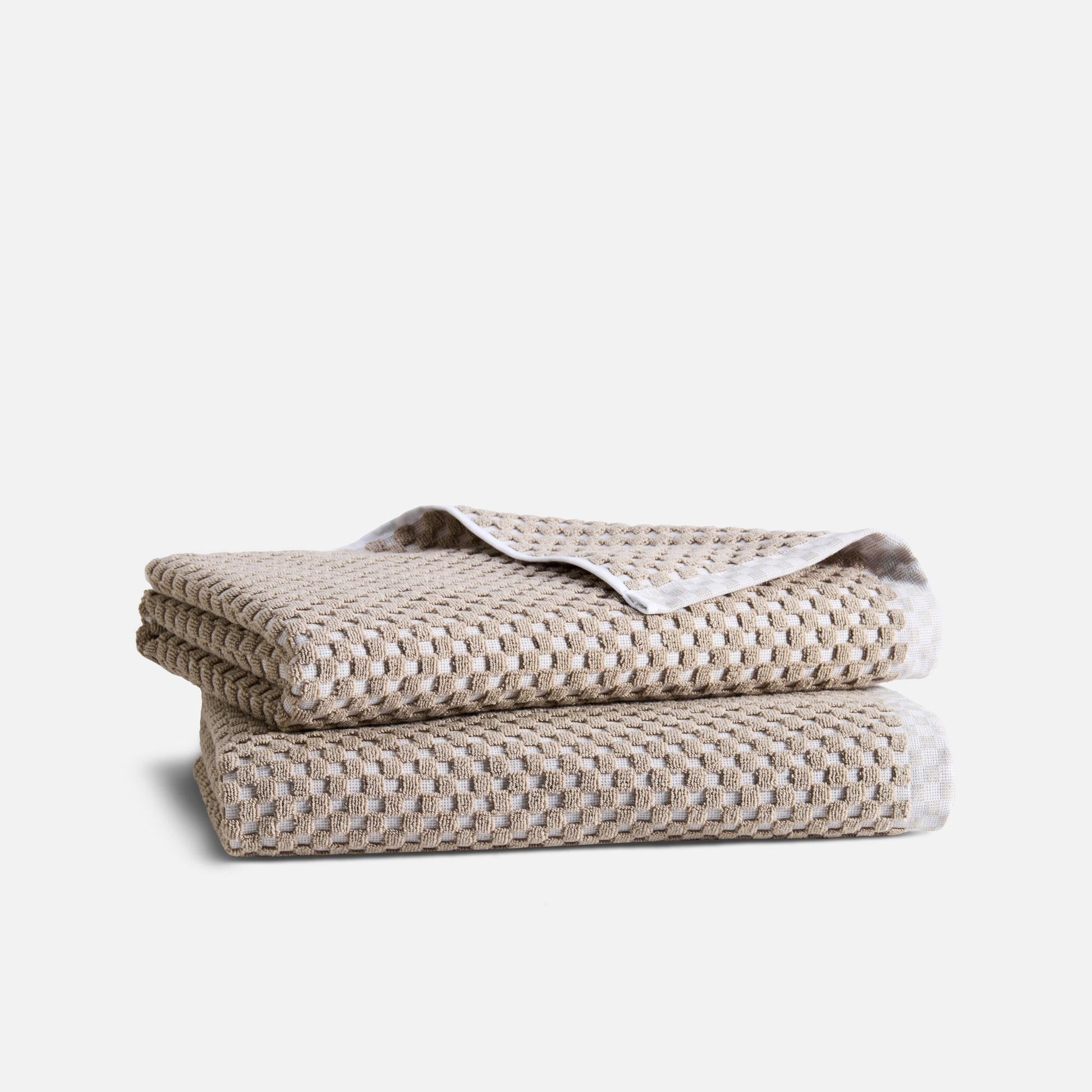 Checkered Jacquard Bath Towels - Last Call