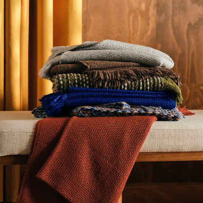 Basketweave Alpaca Throw Blanket